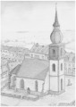 Geithain Katharinenkirche um 1800 gezeichnet Andreas Rätsch Copyright